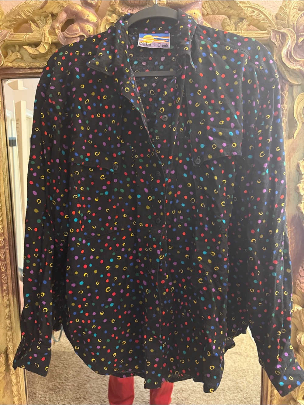 Vintage Western Blouse with button yoke
